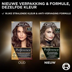 L'Oréal Paris Préférence 6.21 Koel Donkerblond Permanente Haarkleuring|Preference Online