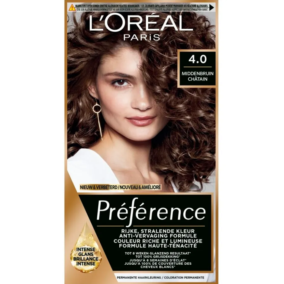 Preference L'Oréal Paris Préférence 4 Middenbruin Permanente Haarkleuring< Haarverf