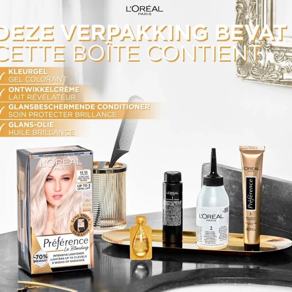 Preference L'Oréal Paris Préférence Le Blonding 11.11 Ultra Licht Asblond Permanente Haarkleuring< Haarverf