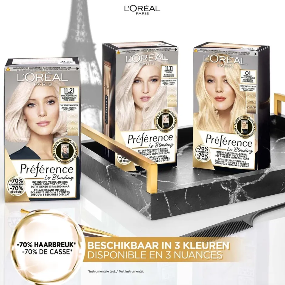 L'Oréal Paris Préférence Le Blonding 11.21 Ultra Licht Parelmoer Asblond Permanente Haarkleuring|Preference Best