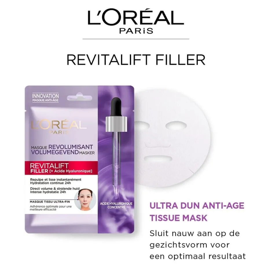 L'Oréal Paris Revitalift Filler Tissuemasker|L'Oreal Paris Hot