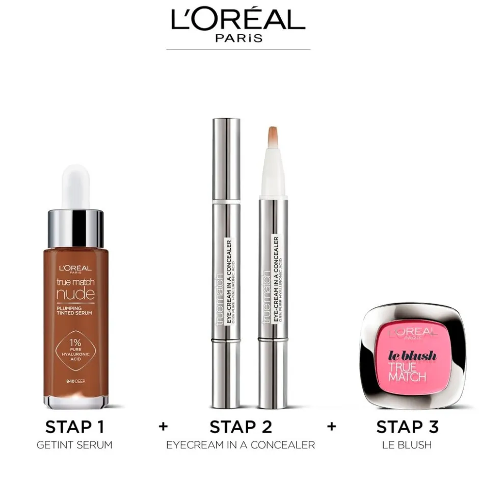L'Oreal L'Oréal Paris True Match Nude 3-4 Light Medium Plumping Tinted Serum< Foundation