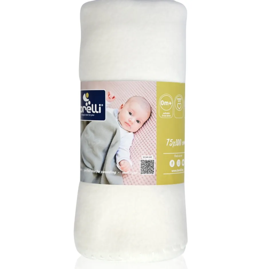 Lorelli Fleece White Star 75x100cm Wiegdeken< Baby Beddengoed