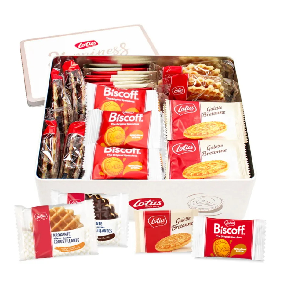 Lotus Collection Box met krokante wafels, Bretons botergaletje & speculoos< Koek