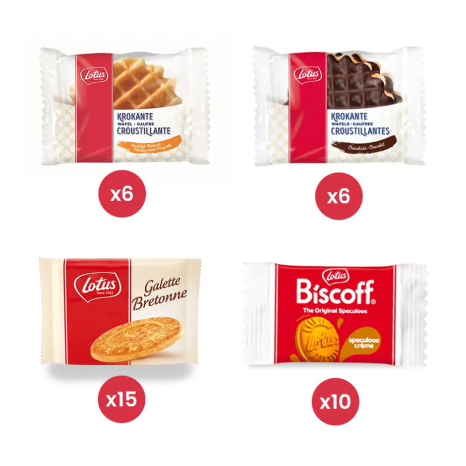 Lotus Collection Box met krokante wafels, Bretons botergaletje & speculoos< Koek