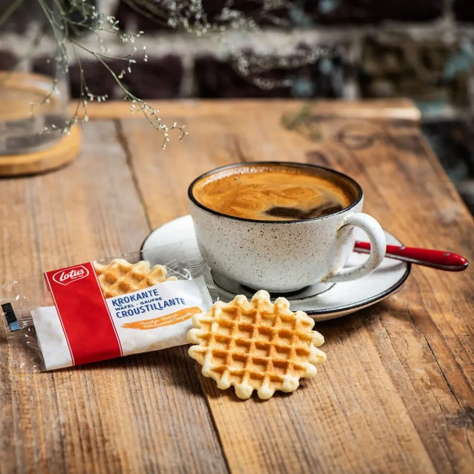 Lotus koekjesmix - Krokante wafels vanille & chocolade - 30 stuks in herbruikbare box< Koek