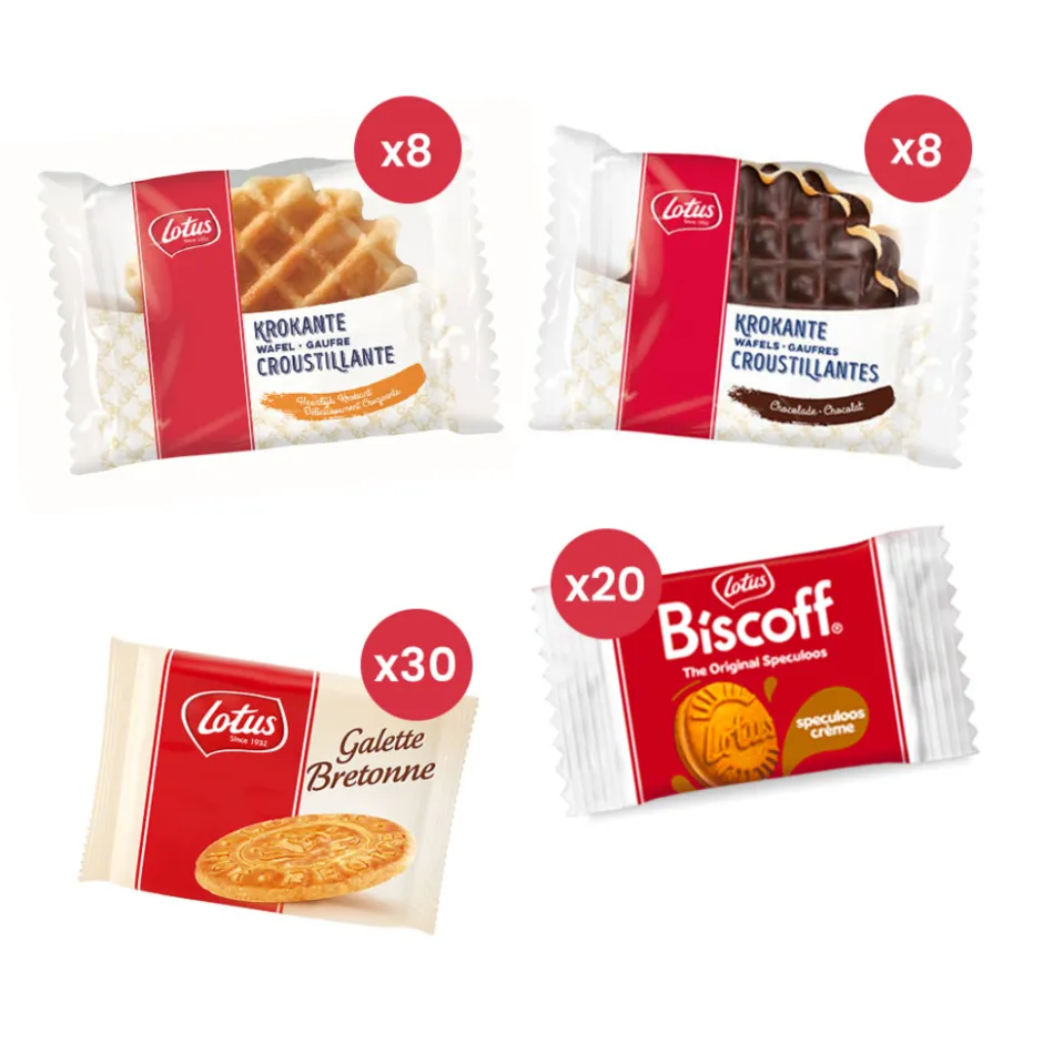 Lotus Krokante wafels, Bretons Botergaletje, gevuld speculooscrème< Koek