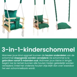 Lovegifts Luxe Houten 3 in 1 Meegroei Babyschommel en Kinderschommel| Hot