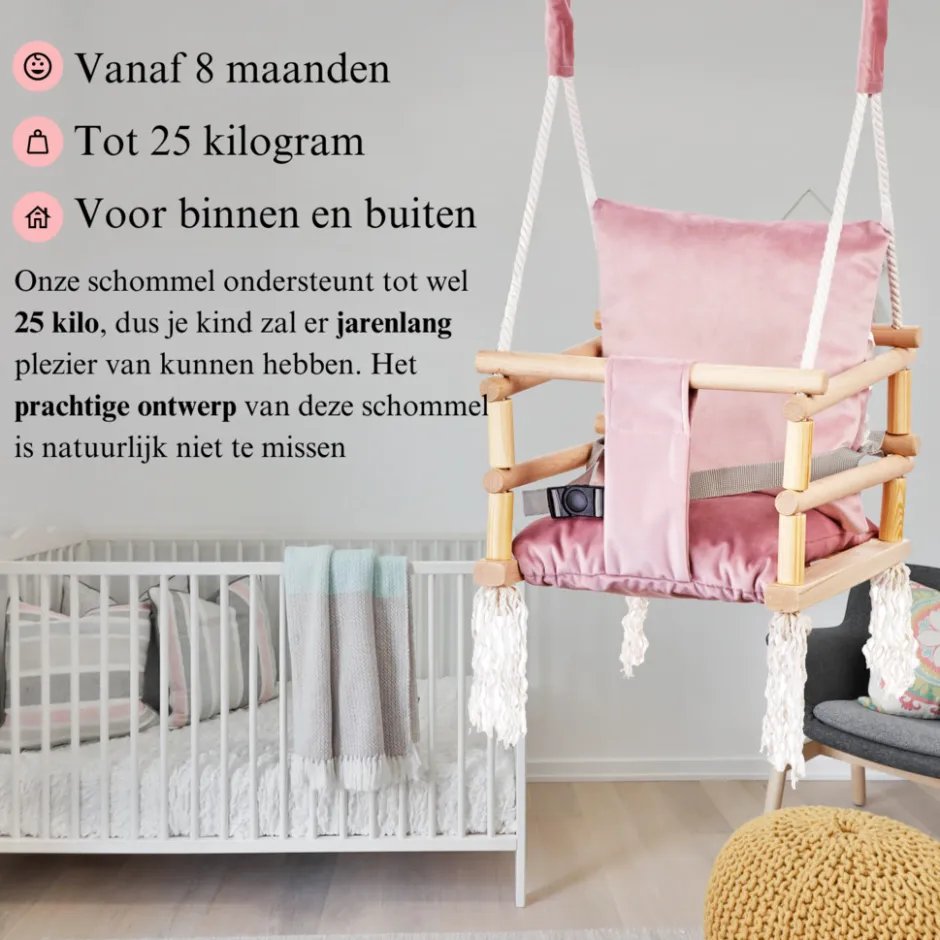 Lovegifts Luxe Houten 3 in 1 Meegroei Babyschommel en Kinderschommel|
