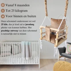 Lovegifts Luxe Houten 3 in 1 Meegroei Babyschommel en Kinderschommel< Speeltoestellen