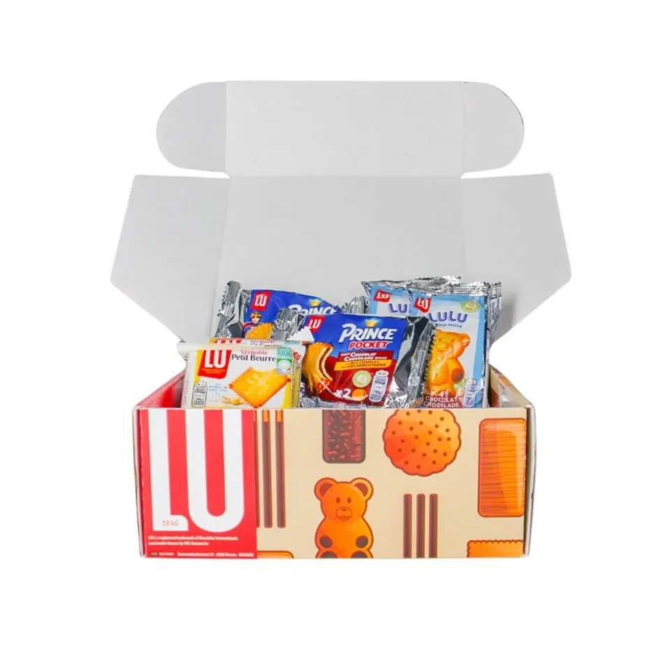 LU Festival koekjesdoos - Mix van Prince Pocket, Véritable Petit Beurre en Choco Beertjes< Koek