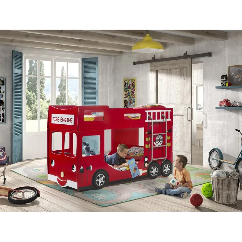 LUCEVI Carbeds Fire Truck kinder stapelbed< Peuterbedden