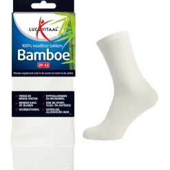 Lucovitaal Bamboe Sokken Lang Wit< Revalidatiehulpmiddelen