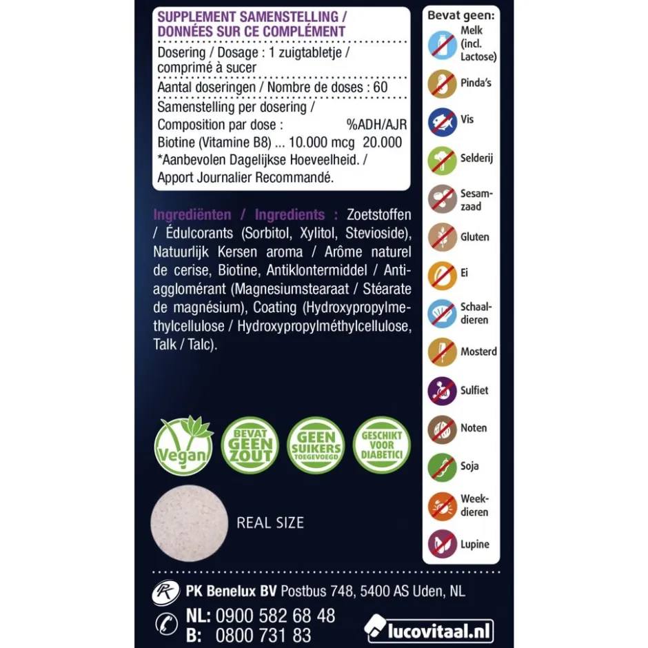 Biotine Forte 10.000mcg Zuigtabletten|Lucovitaal Online