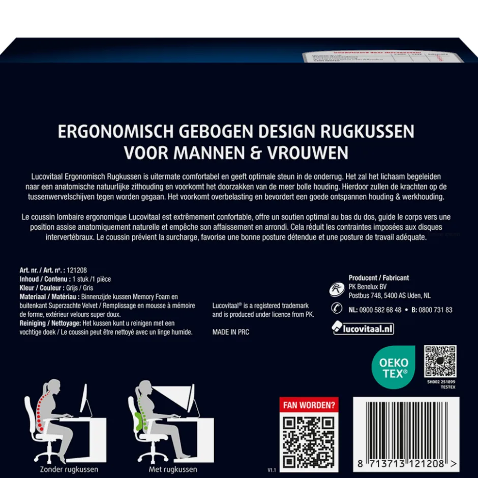 Ergonomisch Rugkussen|Lucovitaal Hot