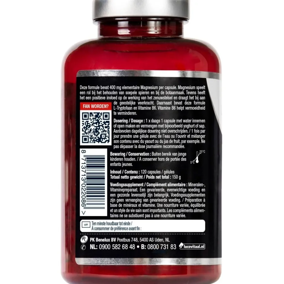 Lucovitaal Magnesium 400 met Vitamine B6 & L-Tryptofaan Capsules< Mineralen