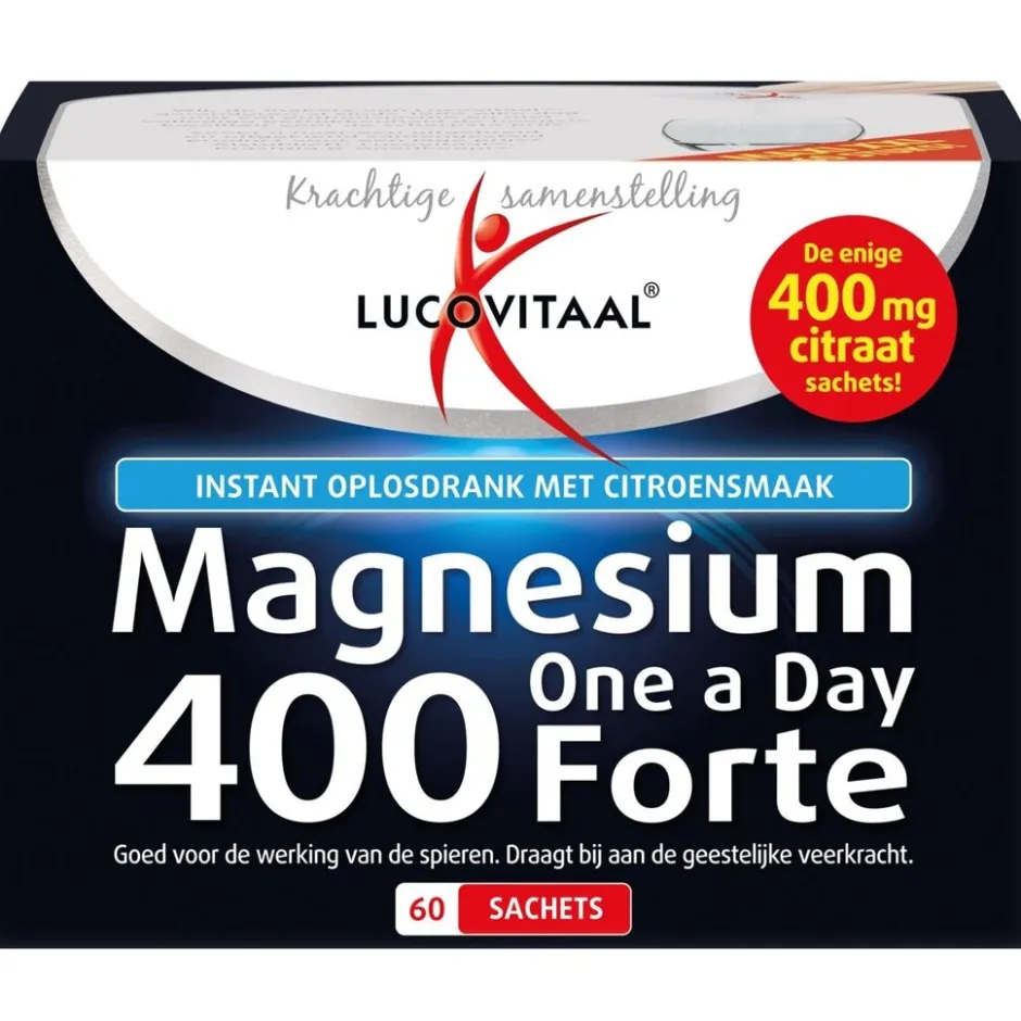 Lucovitaal Magnesiumcitraat 400mg Forte Sachets< Mineralen