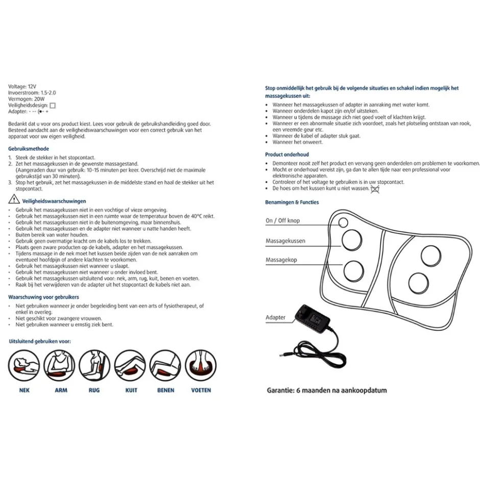 Lucovitaal Shiatsu Massage Kussen< Massageapparaten