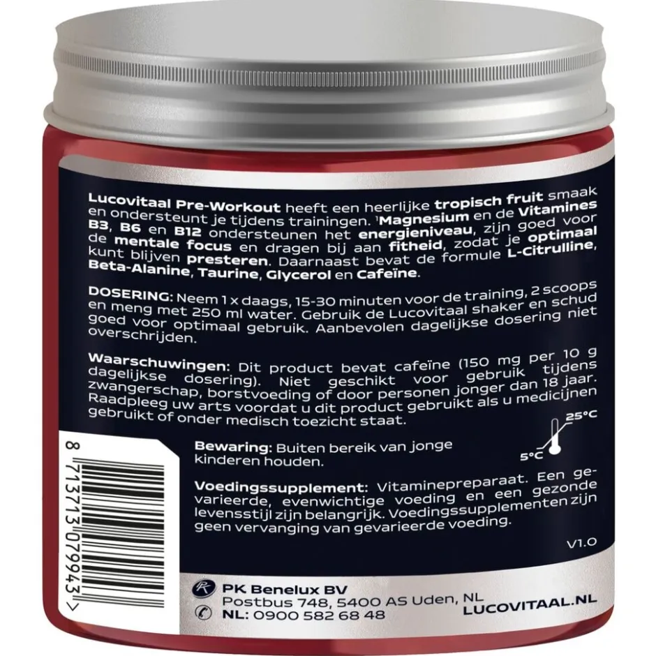 Tropisch Fruit Pre-Workout|Lucovitaal New