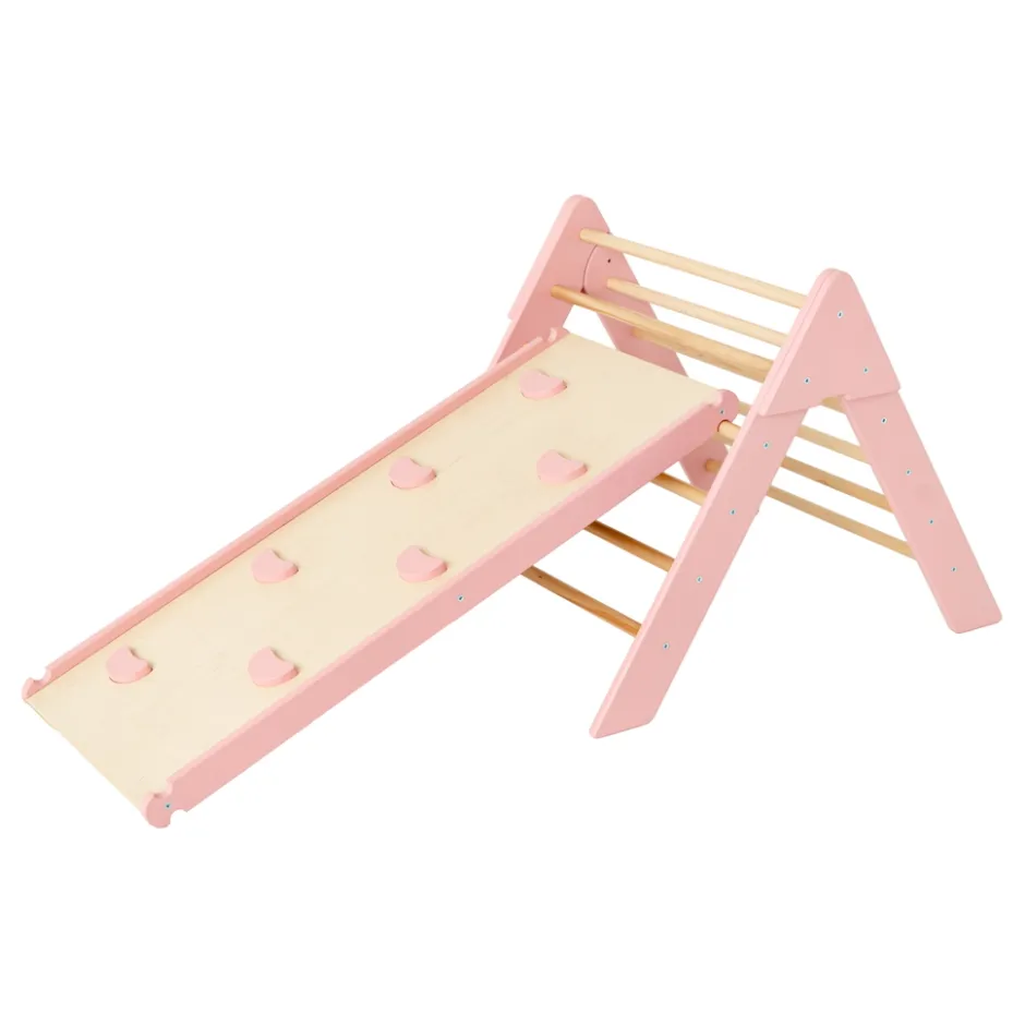 Luna Toys Houten Klimrek met Glijbaan< Speeltoestellen|Houten Klimrekken