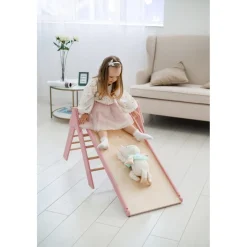 Luna Toys Houten Klimrek met Glijbaan< Speeltoestellen|Houten Klimrekken