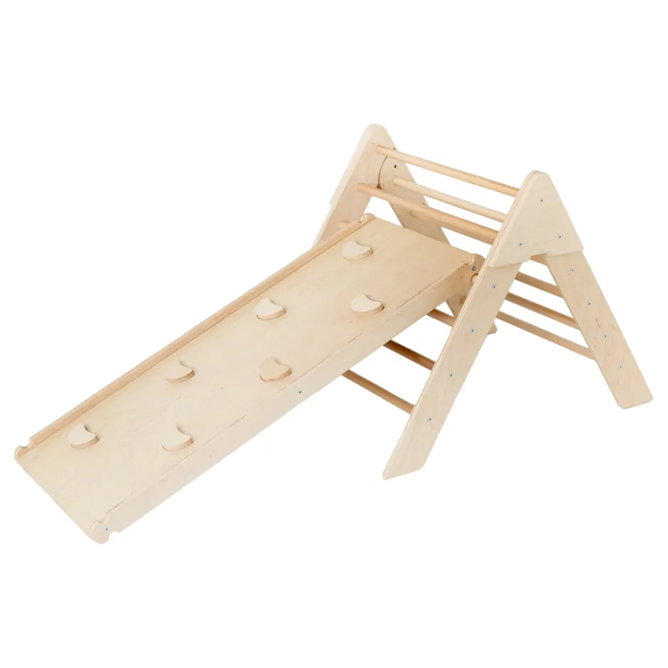 Naturel Houten Klimrek met Glijbaan|Luna Toys Best