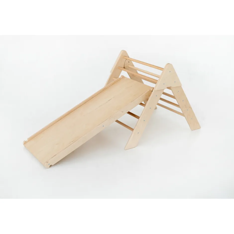 Naturel Houten Klimrek met Glijbaan|Luna Toys Best