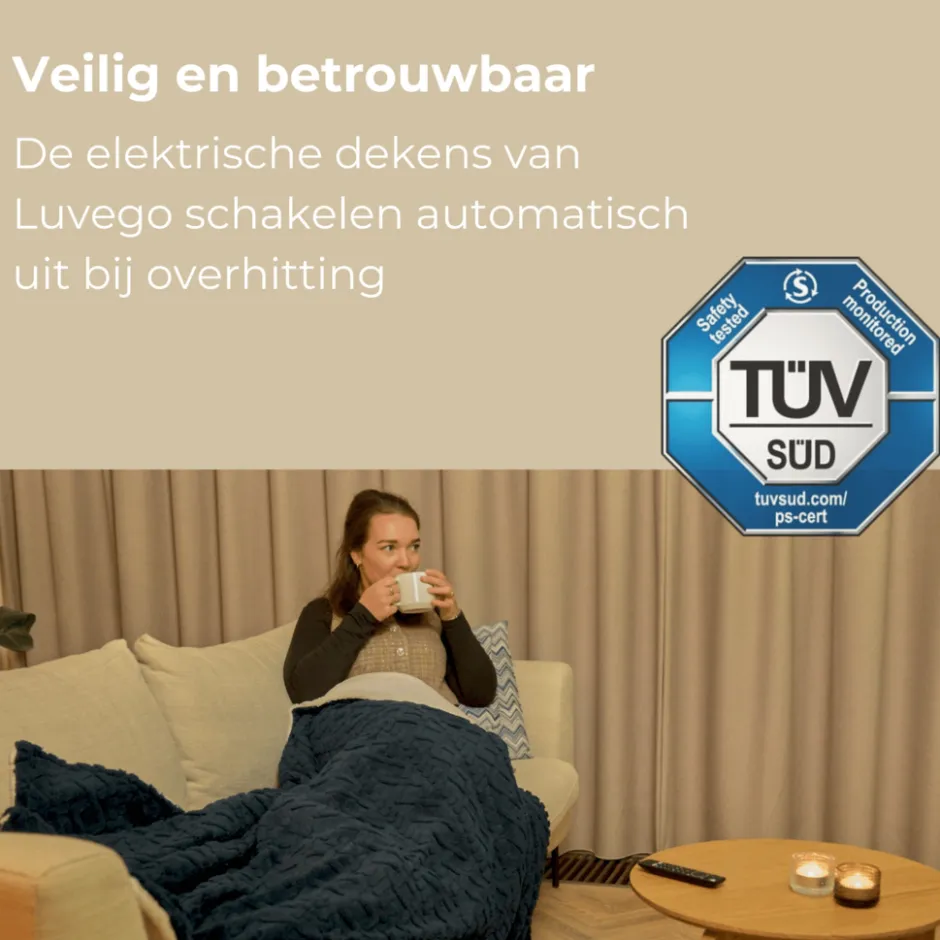 Elektrische Bovendeken Warmtedeken XL met Fleece/Sherpa|Luvego Sale