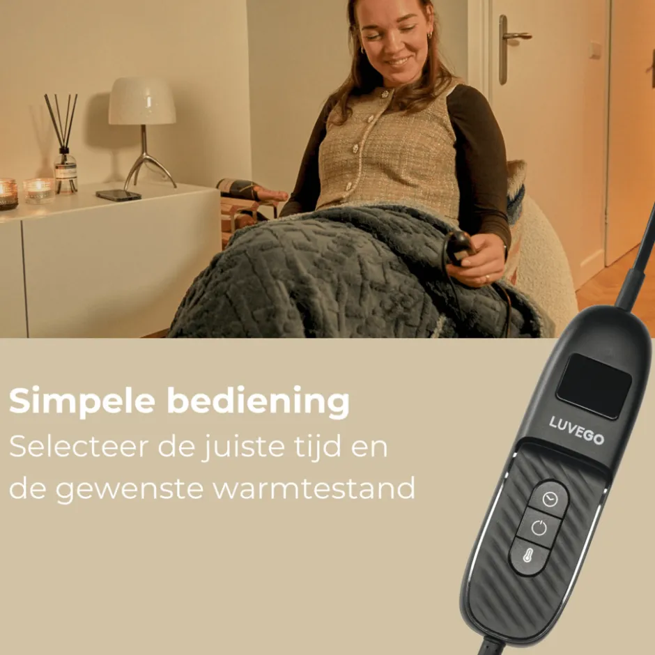 Elektrische Bovendeken Warmtedeken XL met Fleece/Sherpa|Luvego Sale