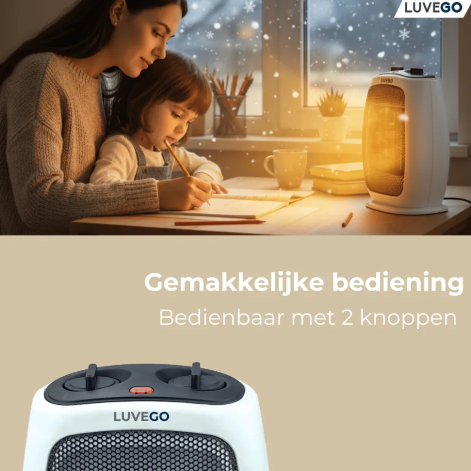 Luvego Elektrische Kachel 1800W< Kachels