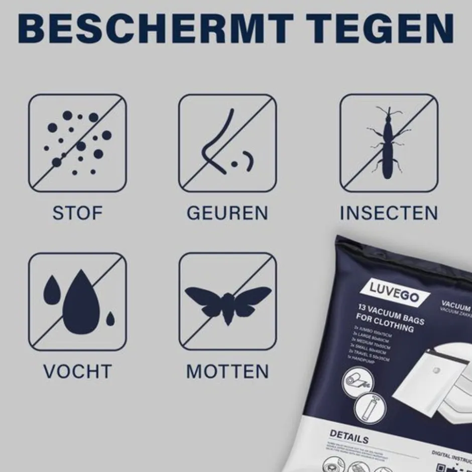 Luvego 13-Pack Vacuümzakken< Opbergen