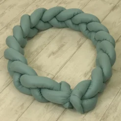 Amy Pure Stonegreen 2-in-1 Babynest en Braided Bedbumper|MamaLoes