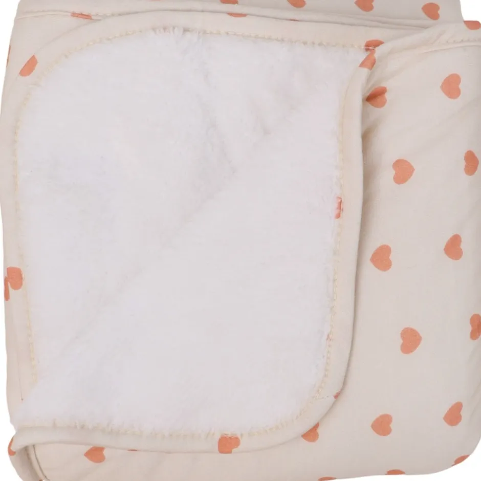 MamaLoes Hartjes Fleece 70x90cm Babydeken< Baby Beddengoed