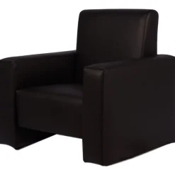Jamie Zwart Leren Kinderfauteuil|MamaLoes