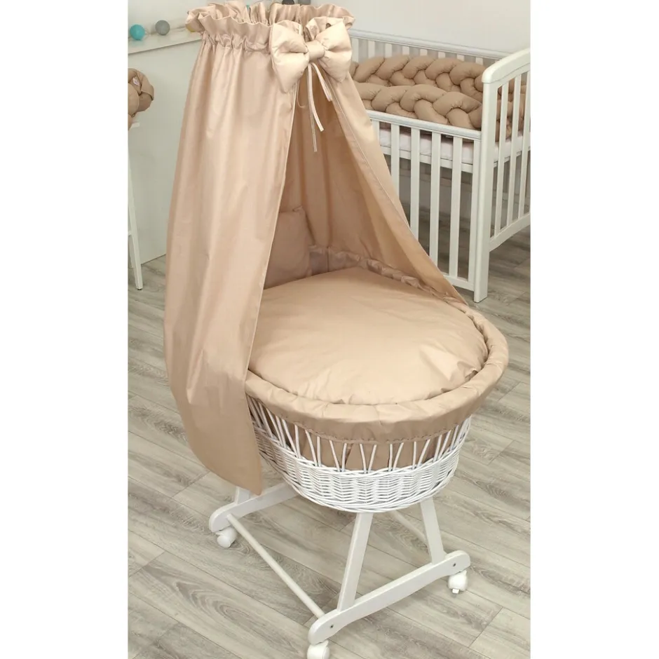 MamaLoes Pure Beige Deluxe Wit Baby Wiegje< Wiegen