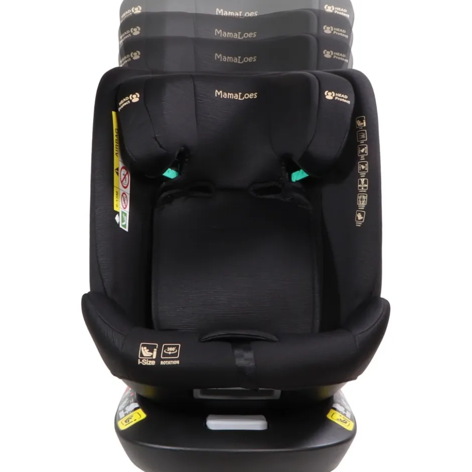 MamaLoes Sef Zwart 40-150 cm 360° i-Size Autostoel< Verrassend Babyvoordeel|Autostoel
