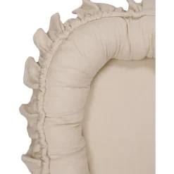 MamaLoes Soft Cotton Ruffle Ecru Babynest< Babynestjes