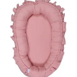 Soft Cotton Ruffle Licht Roze Babynest|MamaLoes Hot