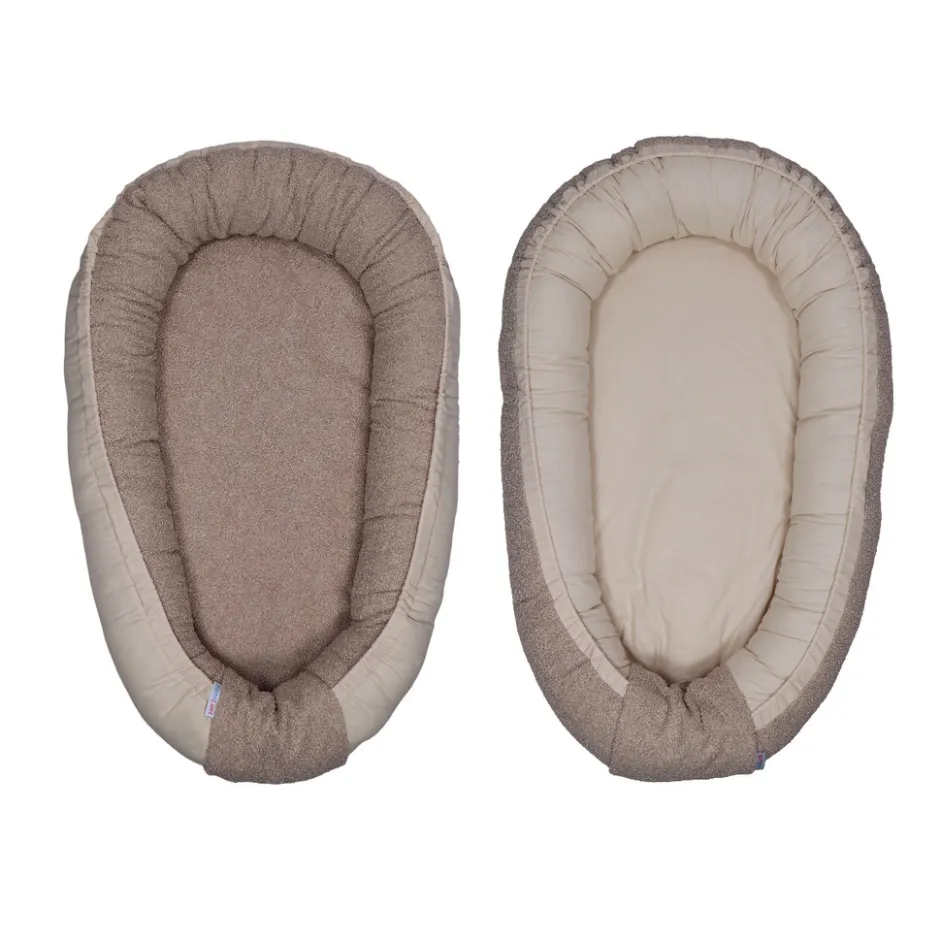 MamaLoes Teddy Boucle Nougat Omkeerbaar Babynest< Babynestjes