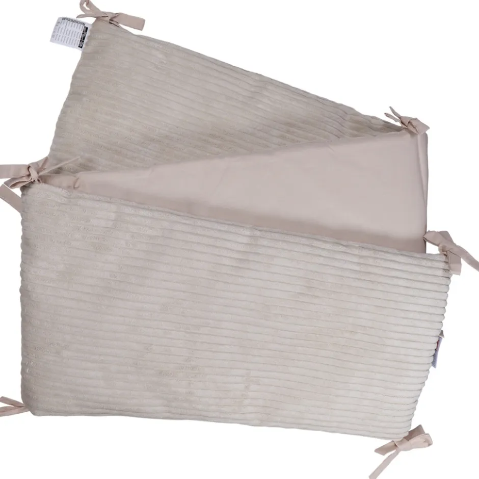 Velours Rib Beige 30 x 180 cm Bedbumper|MamaLoes
