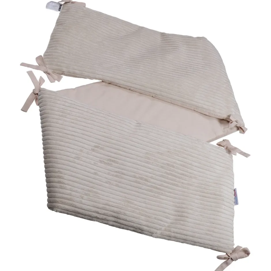 Velours Rib Beige 30 x 180 cm Bedbumper|MamaLoes