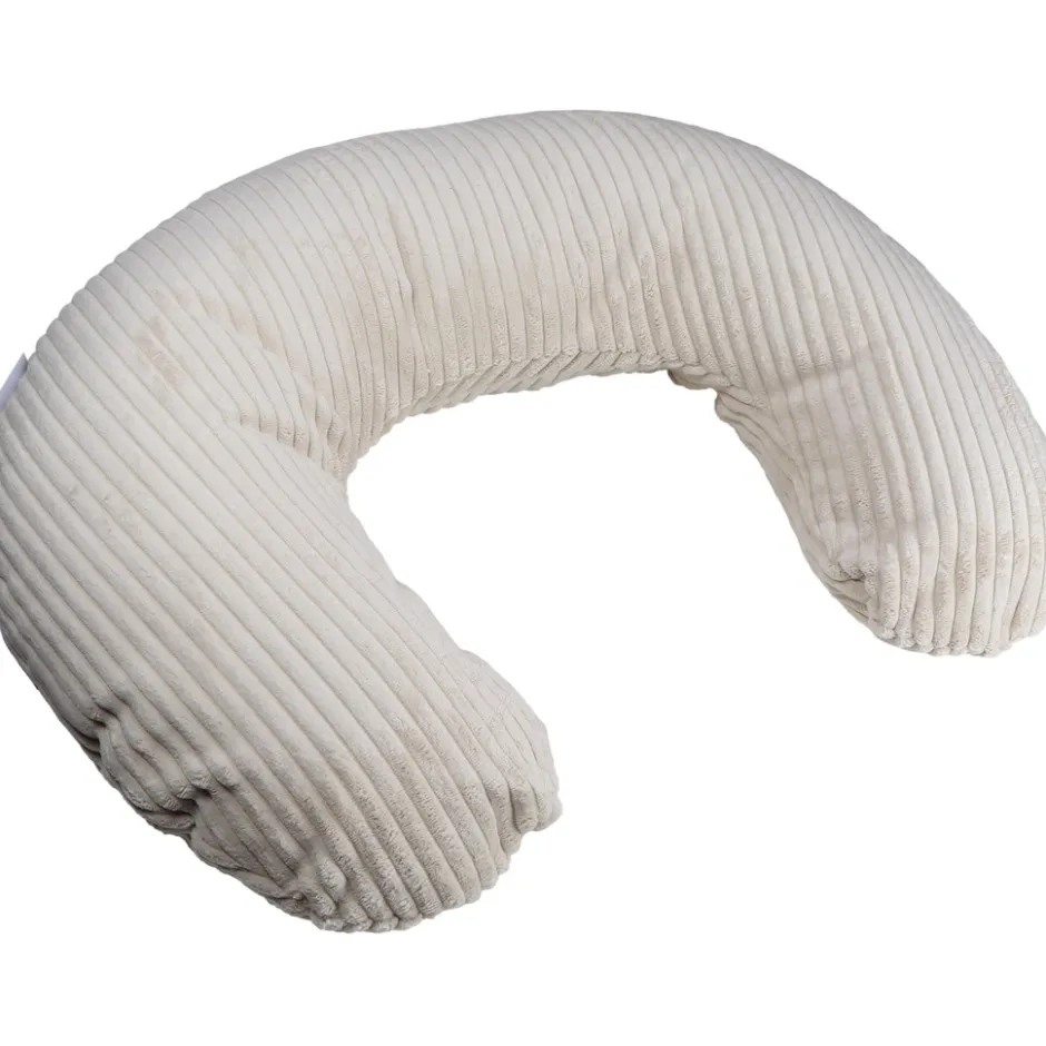 MamaLoes Velours Rib Beige Medium Voedingskussen< Voedingskussens