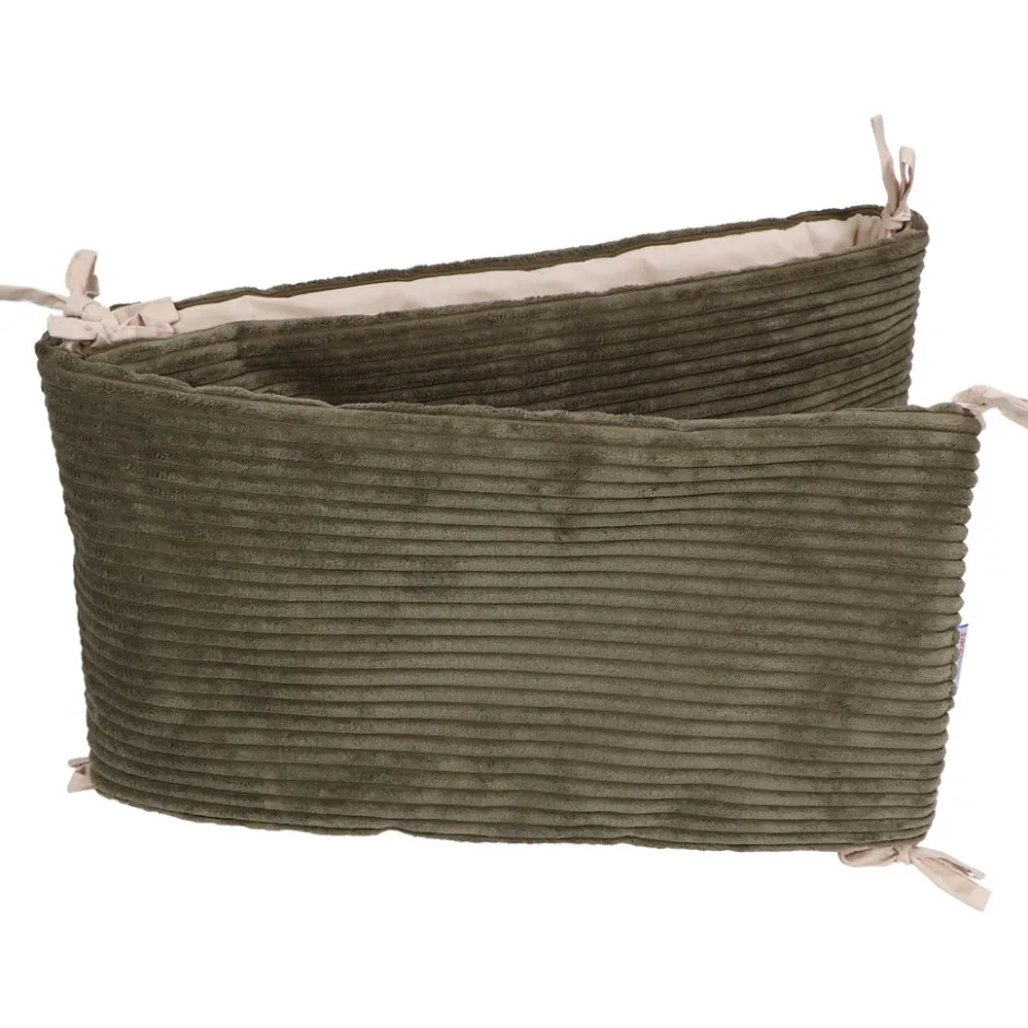 MamaLoes Velours Rib Groen 30 x 180 cm Bedbumper< Bedbumper