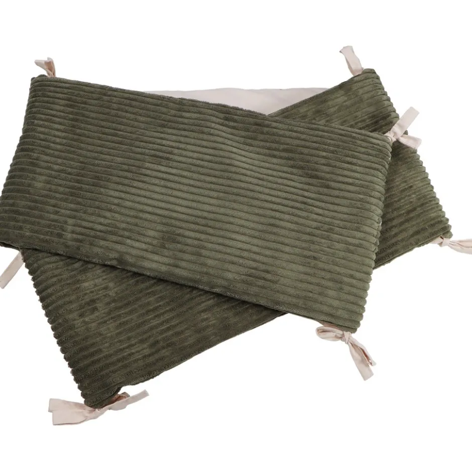 MamaLoes Velours Rib Groen 30 x 180 cm Bedbumper< Bedbumper