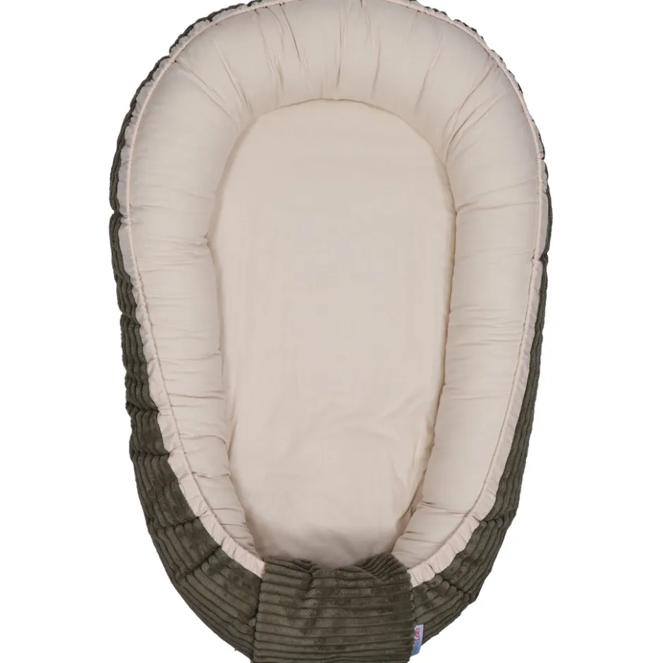 MamaLoes Velours Rib Groen Omkeerbaar Babynest< Babynestjes