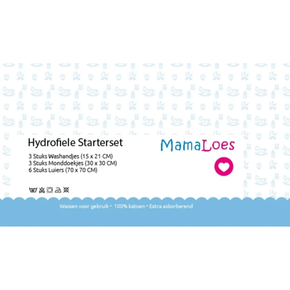 MamaLoes Wit Hydrofiel Starterset< Hydrofiele Doeken