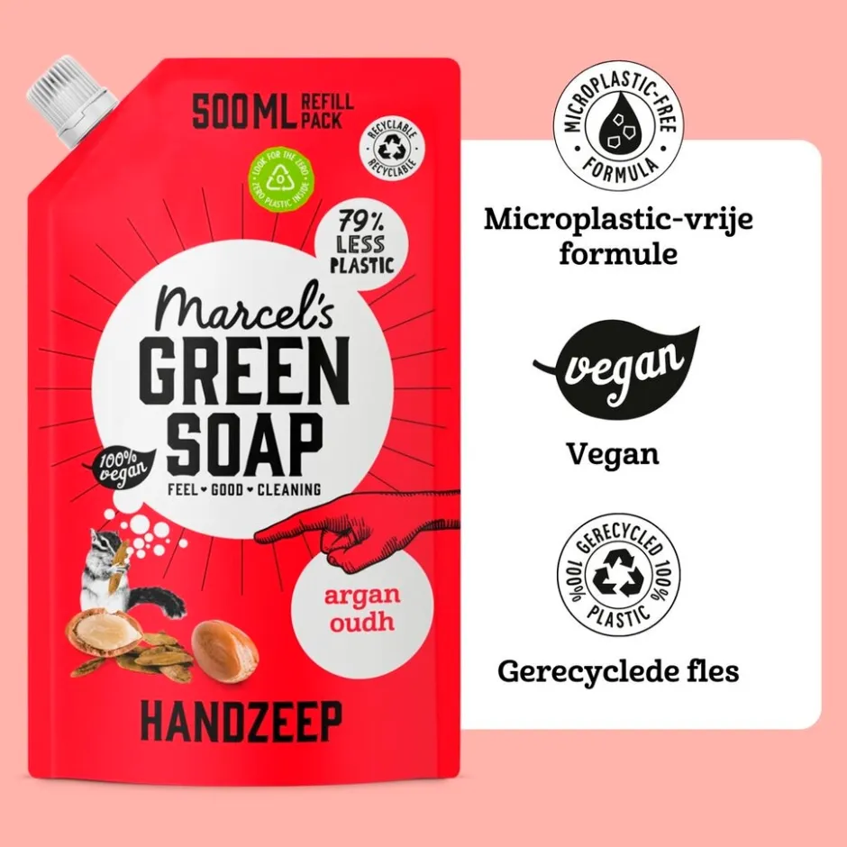 Marcel's Green Soap Argan & Oudh Handzeep Navulling< Handzeep Navulling|Handzeep