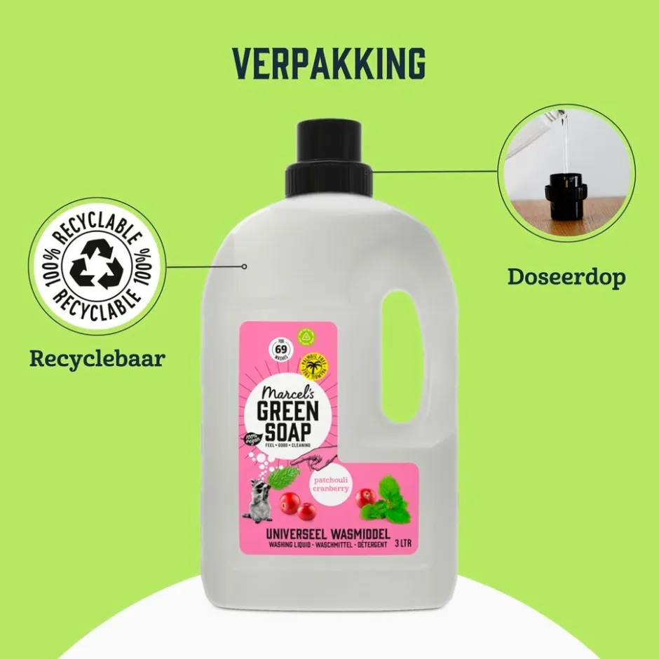 Patchouli Cranberry Universeel Wasmiddel|Marcel's Green Soap Clearance