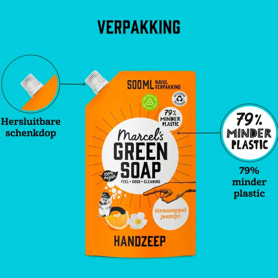 Sinaasappel & Jasmijn Handzeep Navulling|Marcel's Green Soap Online