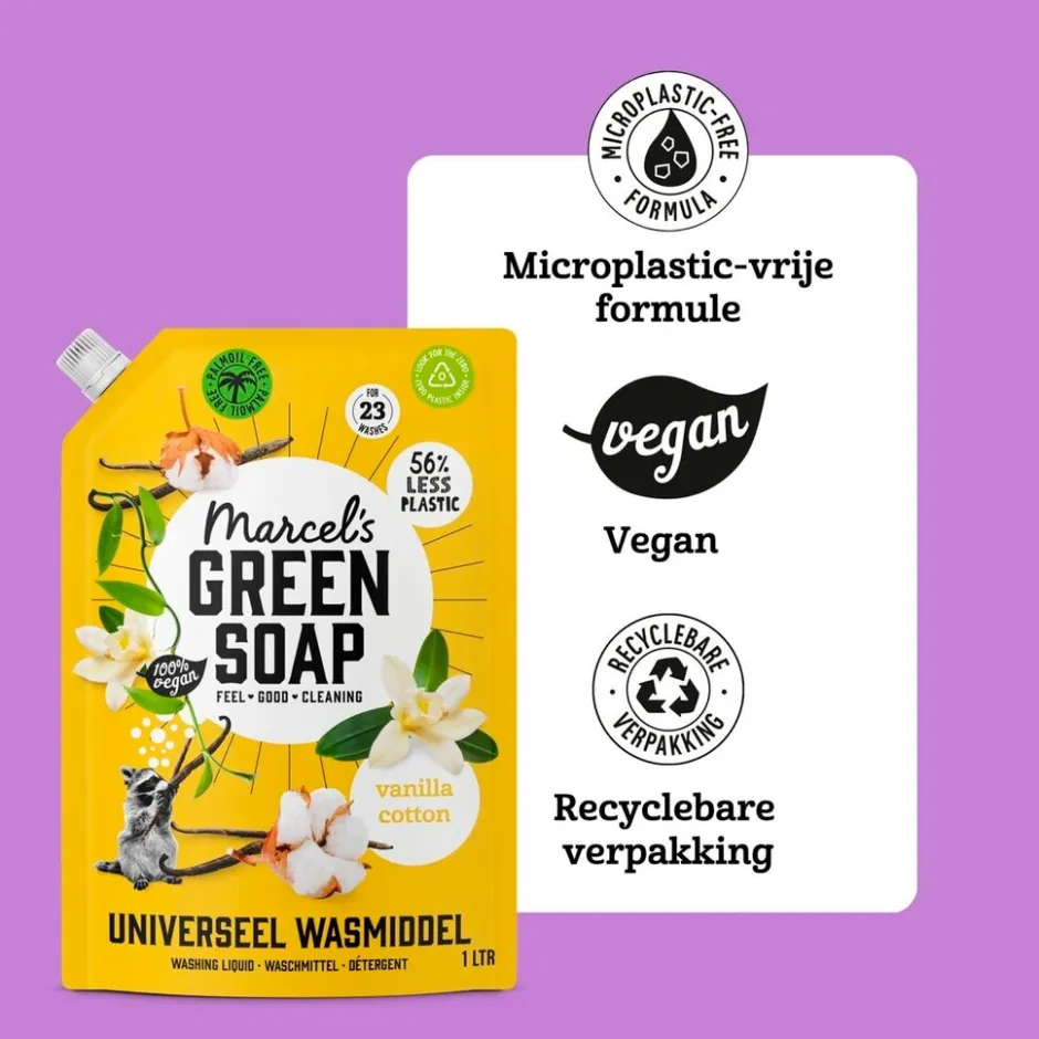 Marcel's Green Soap Vanille & Katoen Universeel Wasmiddel Navulling< Wasmiddel
